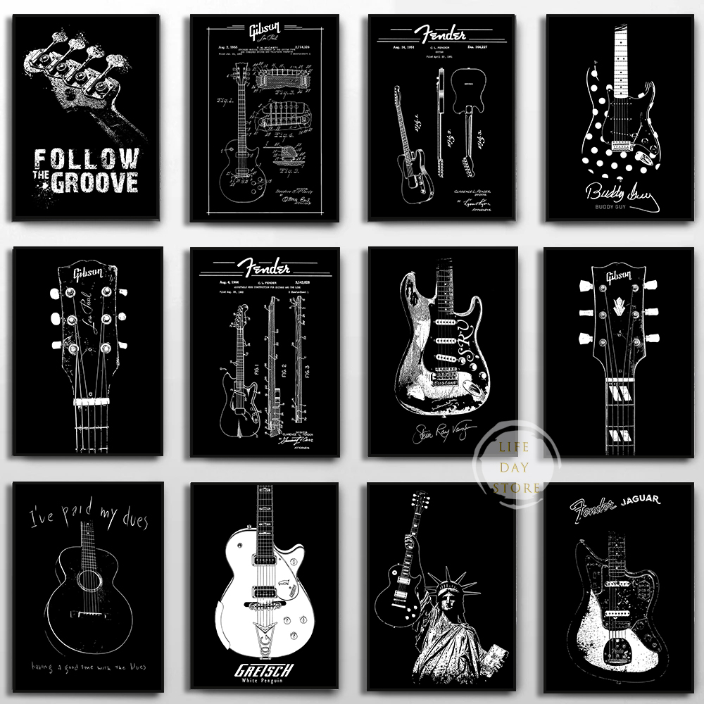 Picture Of Musical Instrument - Musikinstrument E-Gitarre Patent Poster Drucken Musik