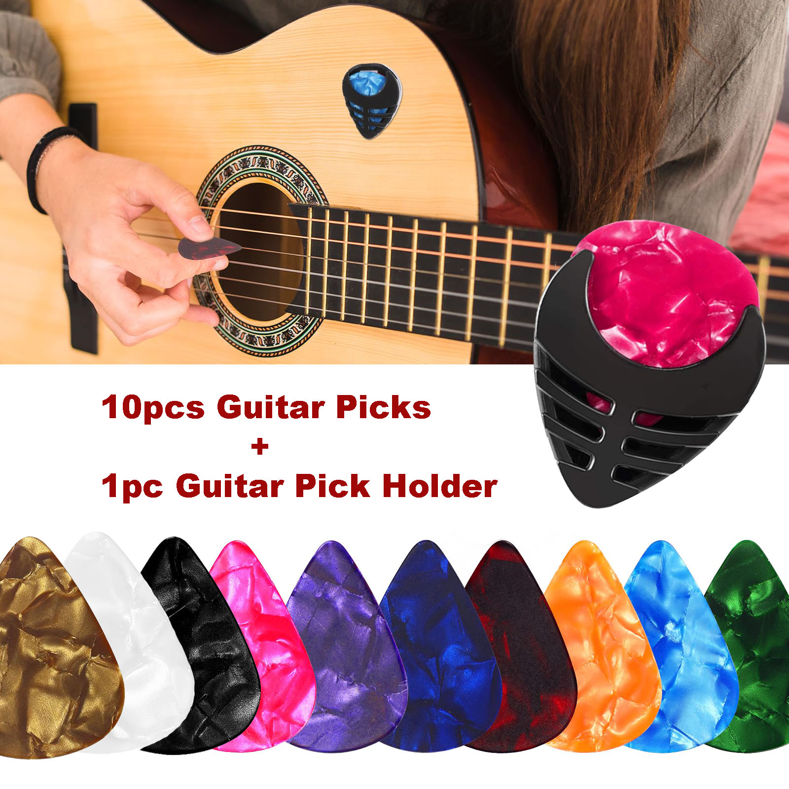 Acoustic Guitar Dreadnought - 10 stücke Gitarre Picks & 1