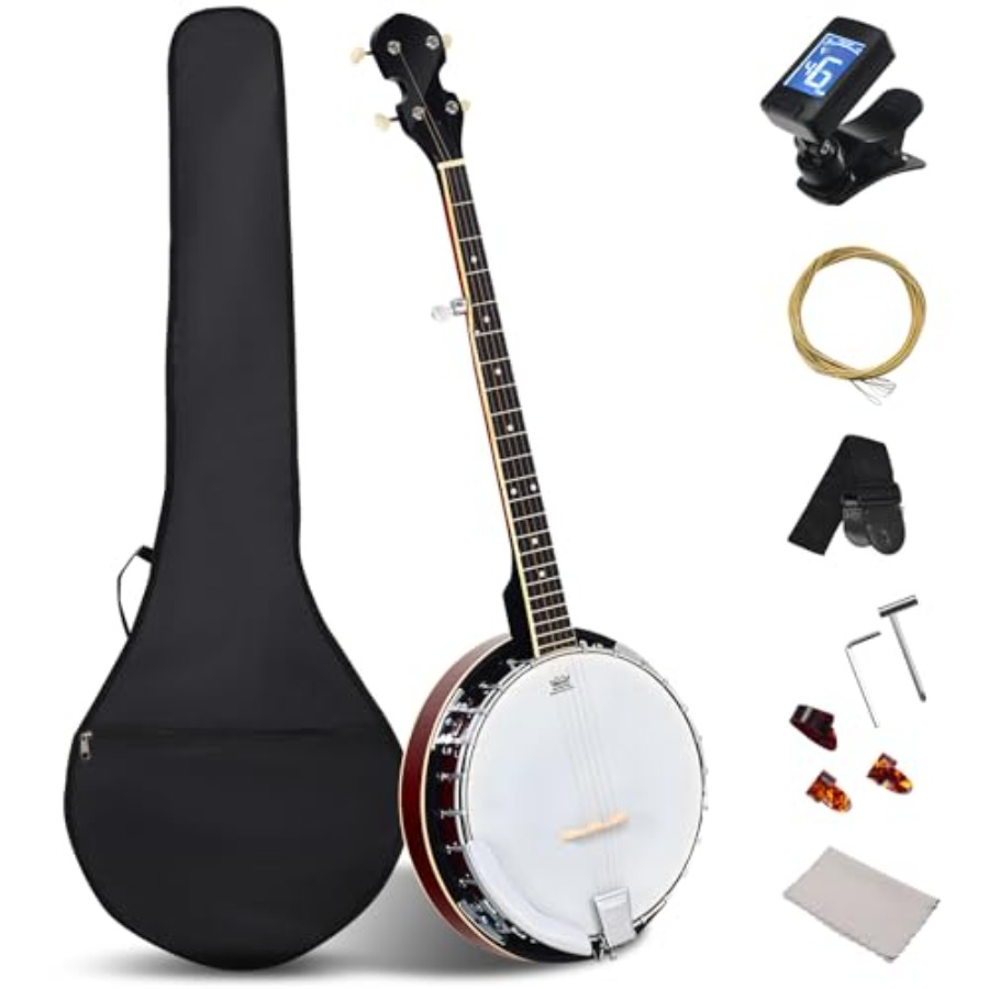 Banjo 5 String Open - 5-saitiges Banjo, 39-Zoll-Banjo-Set in voller Größe