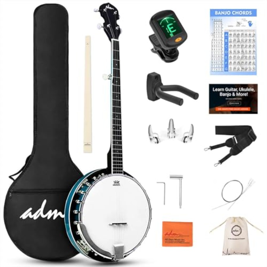 Banjo 5 String Open - Banjo 5-Saiter in Vollgröße, 38 Zoll