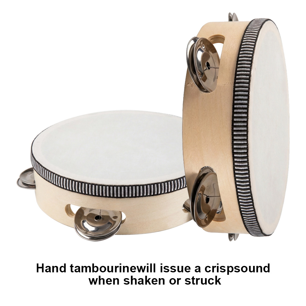 Musical Instrument Tambourine - 6-Zoll-Handtrommel, Tamburin-Trommel, Metall-Jingles, Percussion-Musikinstrument für KTV-Partyspiele