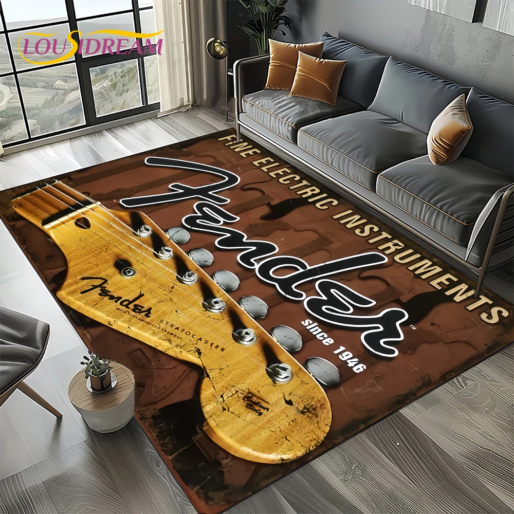 Musical Instrument Online - 27-Stil, neuer 3D-Kotflügel, Retro-Gitarreninstrumente, Musik-Teppich, Teppich