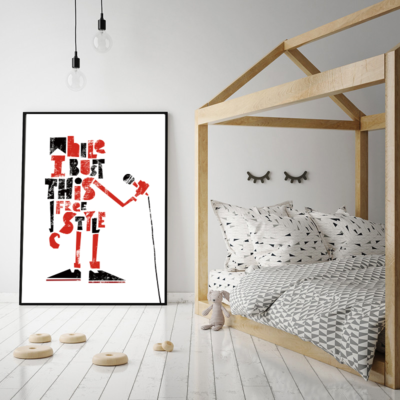 Picture Of Musical Instrument - Klassisches nordisches Poster mit orangefarbenem Thema,
