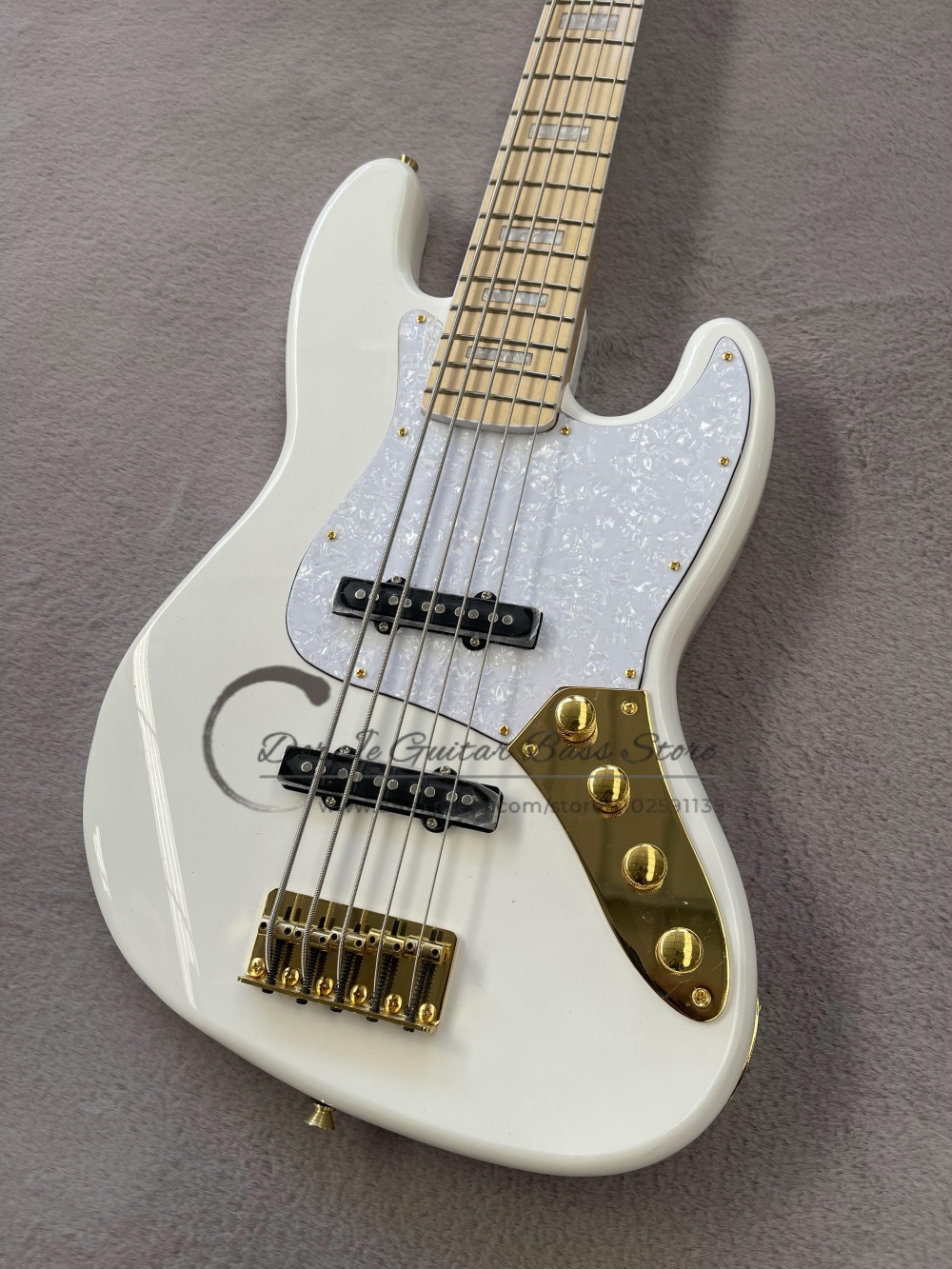 5-saitiger weißer Bass, golden – Bass Guitar Fretless Bewertung und Preis