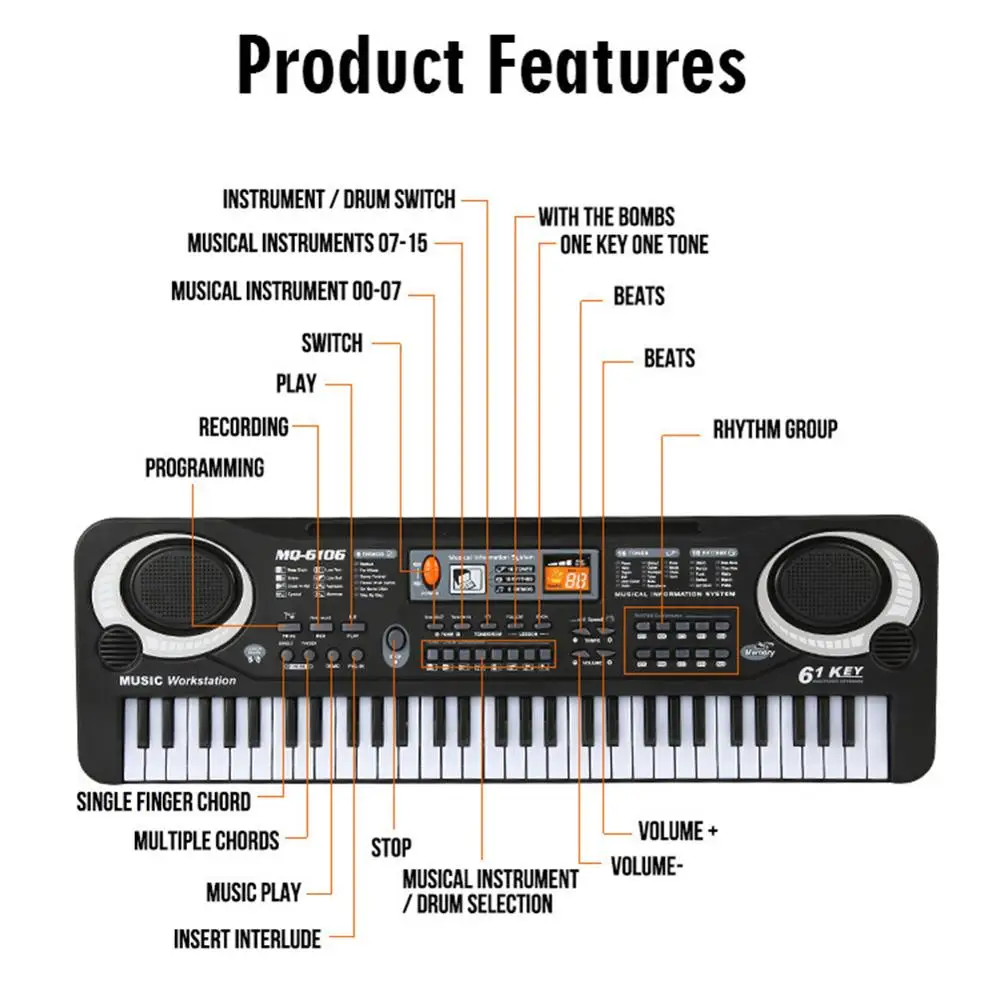 Elektronische Klaviertastatur  – Musical Instruments Names Bewertung und Preis