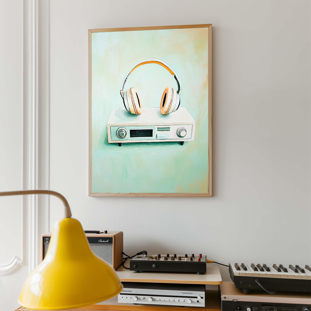 Retro Musik-Kunstposter Platte – Picture Of Musical Instrument Bewertung und Preis