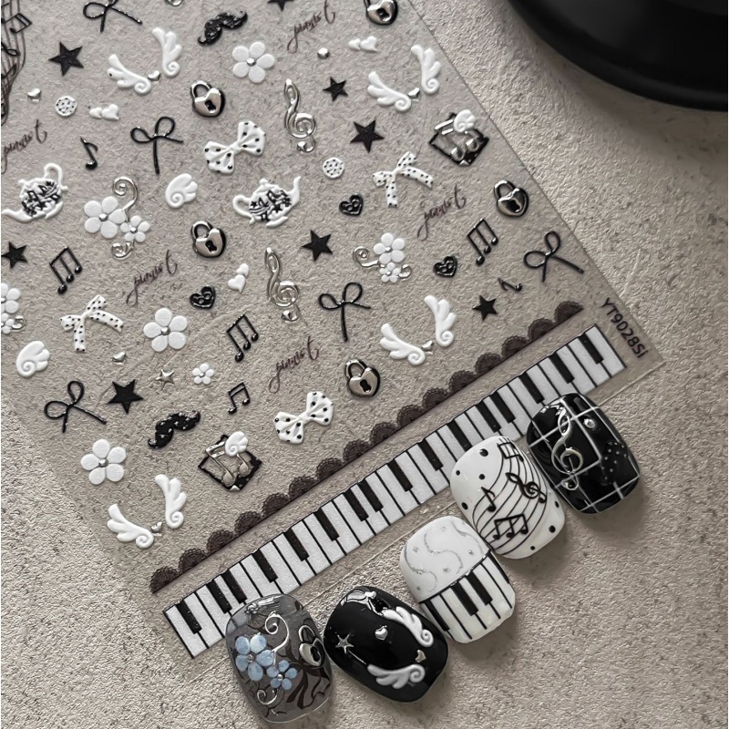 Schwarz-weiße Klaviernoten-Nag – Musical Instrument Painting Bewertung und Preis